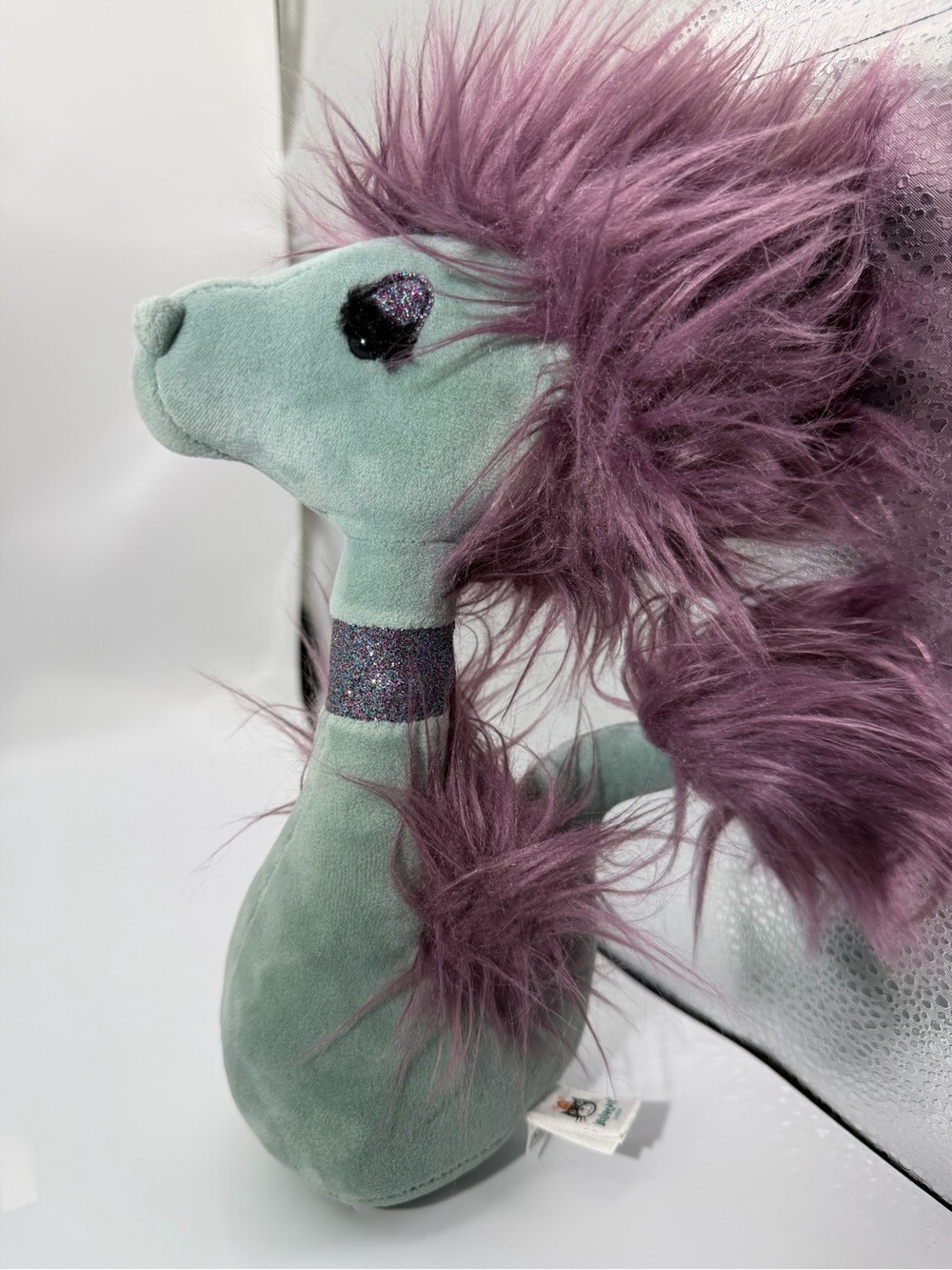 Jellycat Sage Green Plush with Plum Fur Mane - Picture 7 of 11